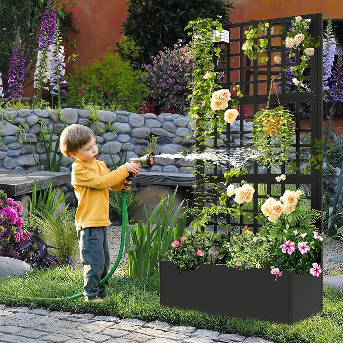 Metal Planter with Trellis 72" x 36’’ x 16", Raised Garden Bed with Trellis - Image 8