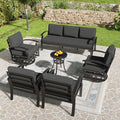 Kullavik Aluminum Patio Furniture Set, 6 Pieces 7 Seat Sectional Metal Outdoor by KULLAVIK