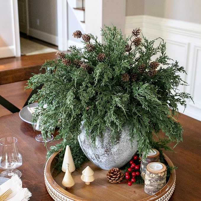 Faux Cedar Stems Artificial Norfolk Pine Branches - Image 7