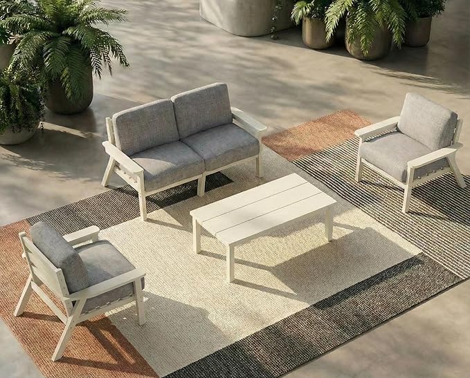 HDPE 5 Piece Patio Furniture Set, Outdoor Sectional Furniture by PatioKingdom