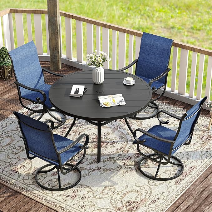VICLLAX 41.2"x 28" Outdoor Round Patio Table - Image 2