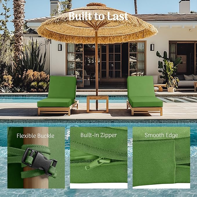 Codi Chaise Lounge Cushions Outdoor, Pool Lounges Chair Cushion Set, Waterproof - Image 2