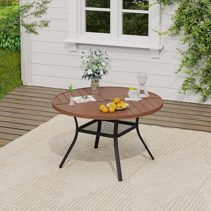 VICLLAX 40.6" Round Outdoor Table, Patio Dining Table - Image 2