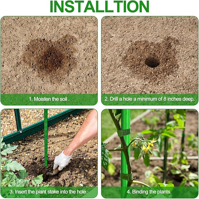 WAENLIR Garden Stakes 84 inch 7ft Sturdy Tomato Stakes, Plant Stakes - Image 6