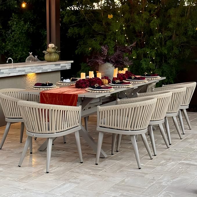 PURPLE LEAF 11 Pieces Outdoor Dining Set by PURPLELEAF