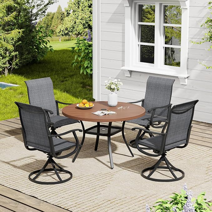 VICLLAX 40.6" Round Patio Table, Outdoor Dining Table - Image 7
