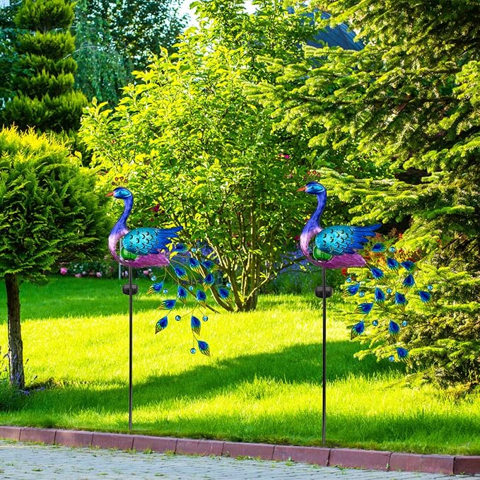 DREAMSOUL Peacock Solar Garden Lights Outdoor Decorative Stake, Waterproof - Image 7