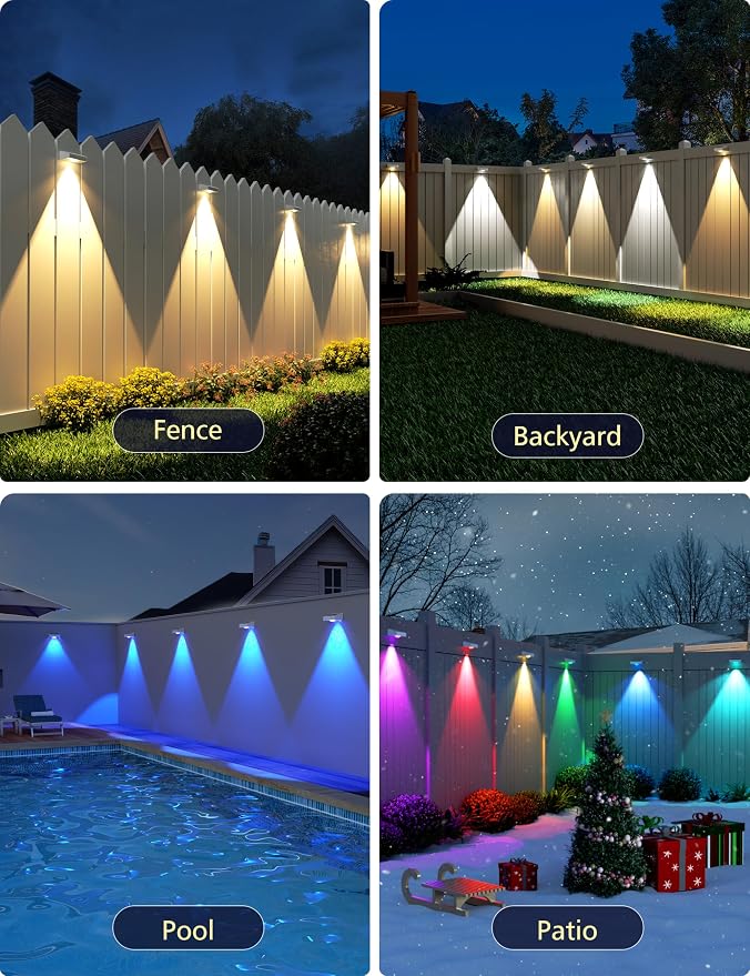 VOLISUN Solar Fence Lights, Fence Lights Solar Powered, IP65 Waterproof LED - Image 7