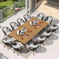 PURPLE LEAF 14 Pieces Patio Dining Set Wicker Outdoor Furniture Oversize by PURPLELEAF