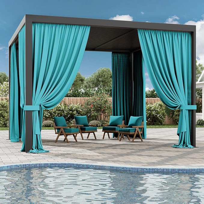 Gazebo Universal Replacement Privacy Curtain, 4-Panels Sidewall Curtains - Image 6