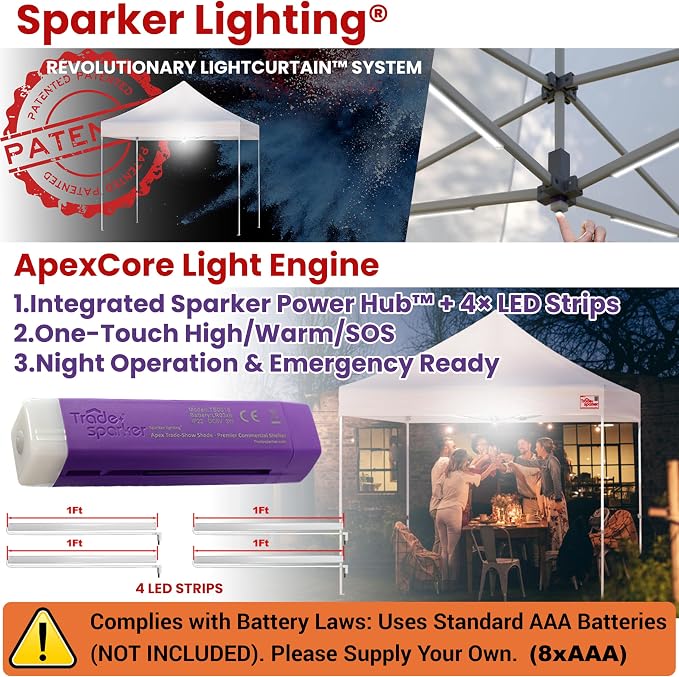 Tradesparker 8x8 Pop Up Canopy Tent, Commercial Movable Canopy - Image 2