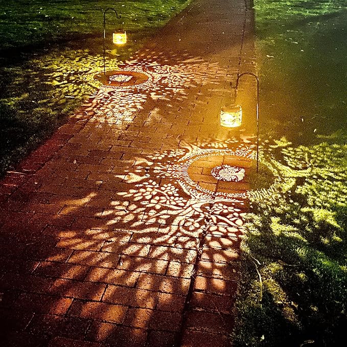 2 Pack Tree of Life Outdoor Solar Hanging Lanterns Waterproof LED Solar Lights - Image 6