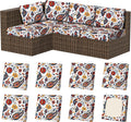 8Pcs Square Small Stretch Patio Cushion Covers, Couch & Sofa Replacement by VORSHAPE