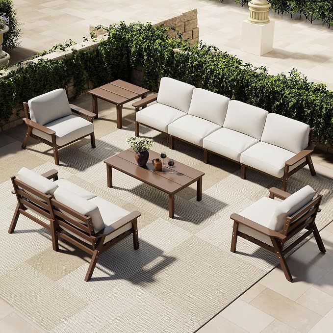Patio Furniture Set 8 Seats, 4-Seater and 2-Seater Outdoor Sofas by PatioKingdom