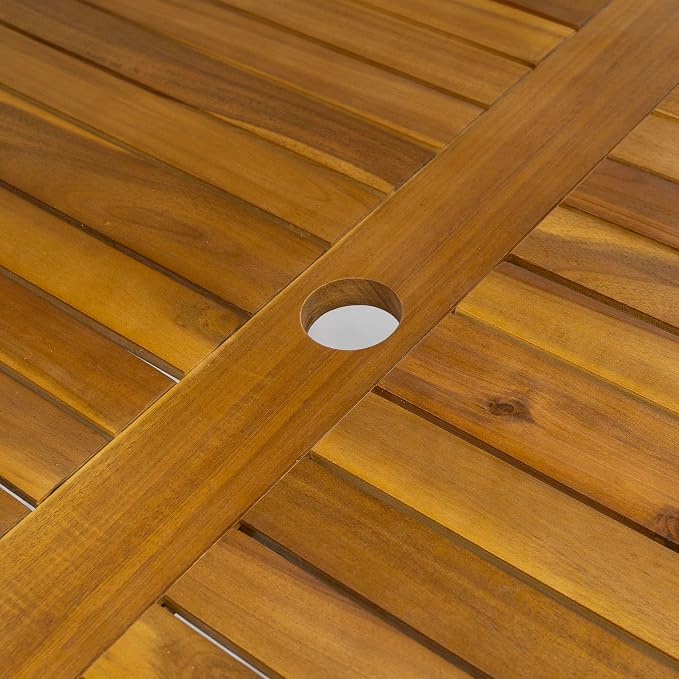 Christopher Knight Home Meja Acacia Wood Outdoor Dining Set - Image 13