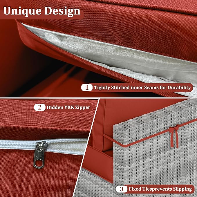 14 Pcs Outdoor Cushion Covers Patio Cushion Slipcovers Replacement Splash Proof - Image 4
