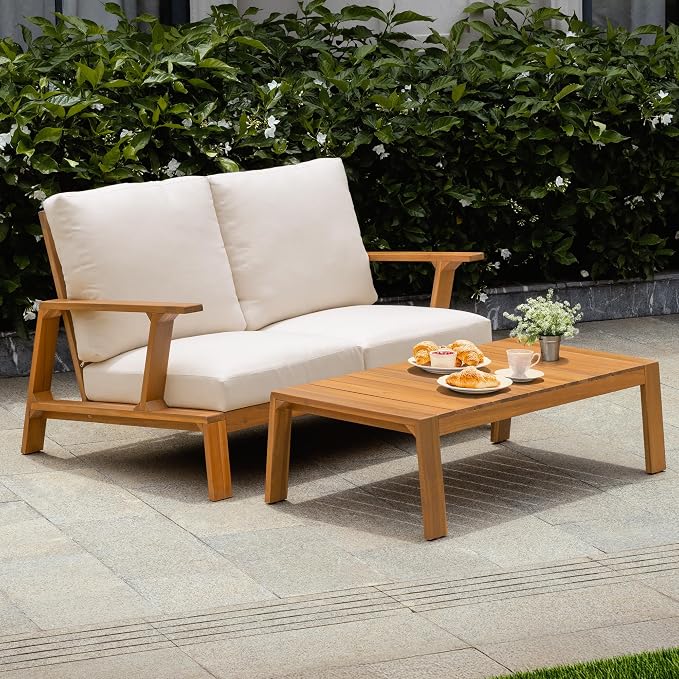Idzo Jasper Solid Acacia Wood Loveseat Patio Set by Idzo