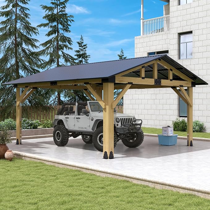 COVERONICS 13’x15’ Outdoor Hardtop Wood Gazebo by COVERONICS