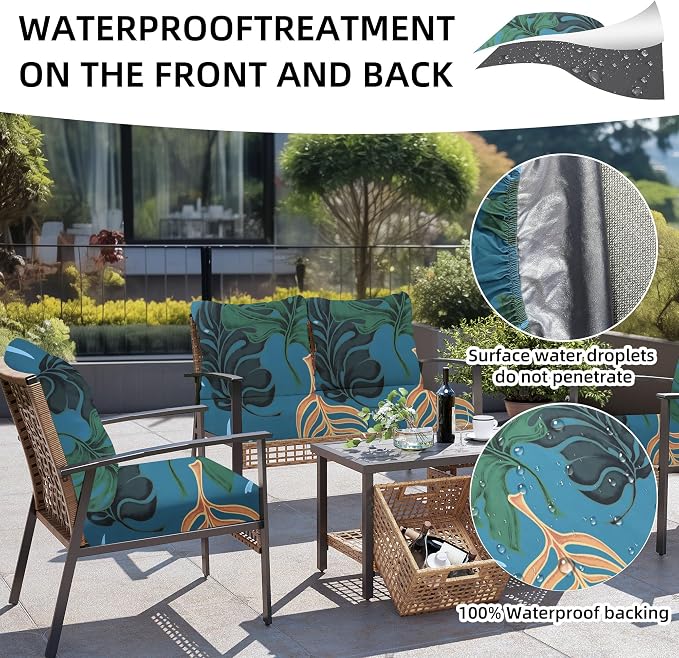 8Pcs Outdoor Cushion Covers, Patio Cushion Covers, Stretch Elastic Slipcovers - Image 4