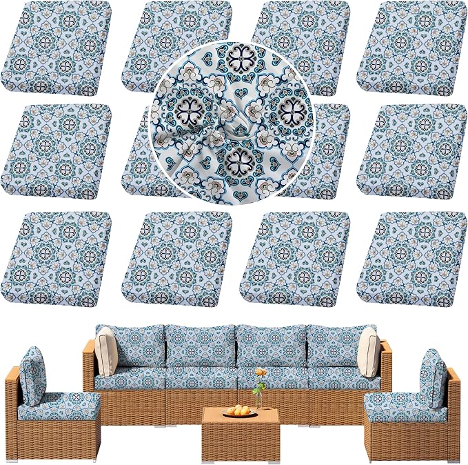 Outdoor Cushion Covers Set, Replacement by SUKAIKEQA