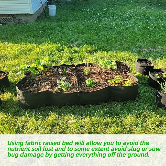 CJGQ Fabric Raised Garden Bed 6x3x1ft Garden Grow Bed Bags - Image 5