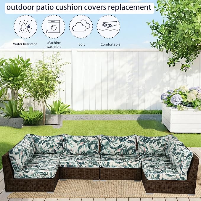 Outdoor Cushion Covers for Patio Furniture, Patio Cushion Covers Replacement - Image 5