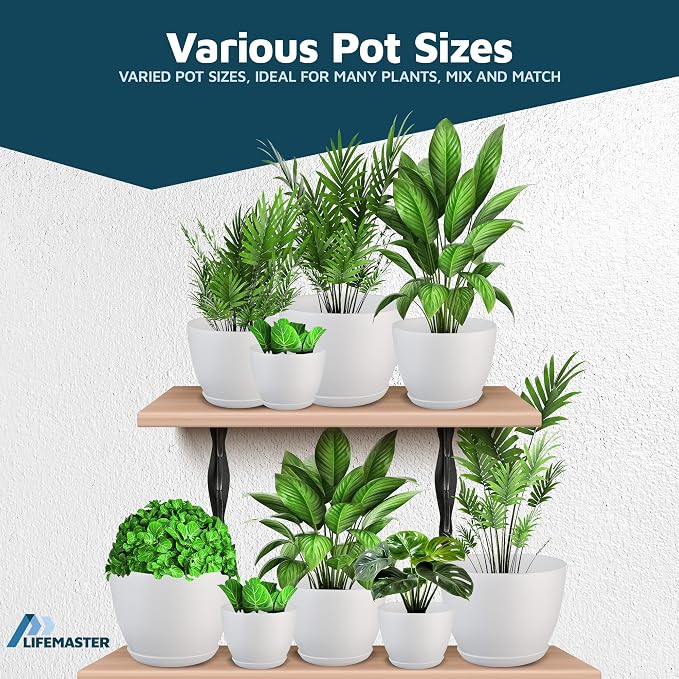 Lifemaster Eco Friendly Plant Pot Set -5-Pack Home Decor Flower Indoor and - Image 4