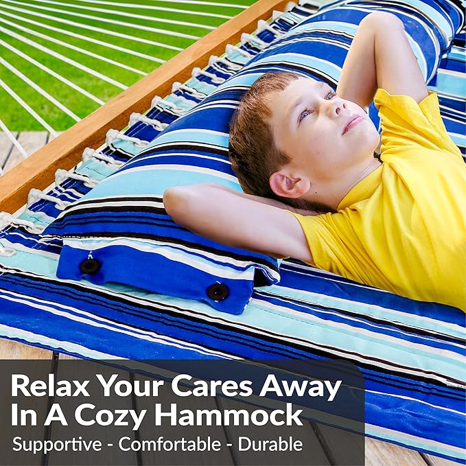 Sunnydaze Quilted Outdoor Hammock - Image 2