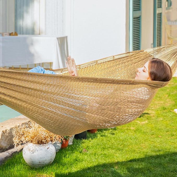 PNAEUT Handwoven Mayan Hammock, Thick Soft Rope Double Hammock - Image 2