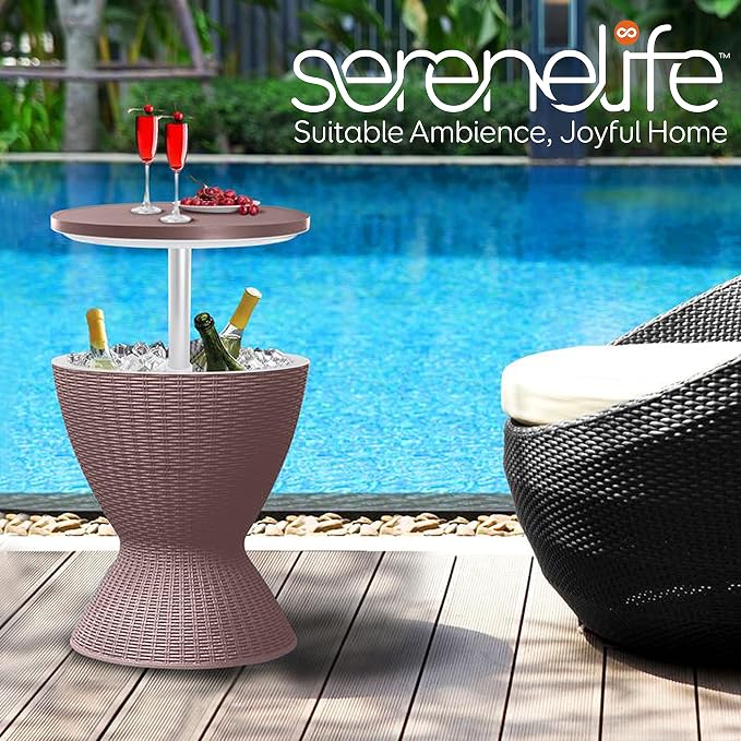 SereneLife Outdoor Cool Bar Table, 7.5 Gallon Beer and Wine Cooler, Patio - Image 7