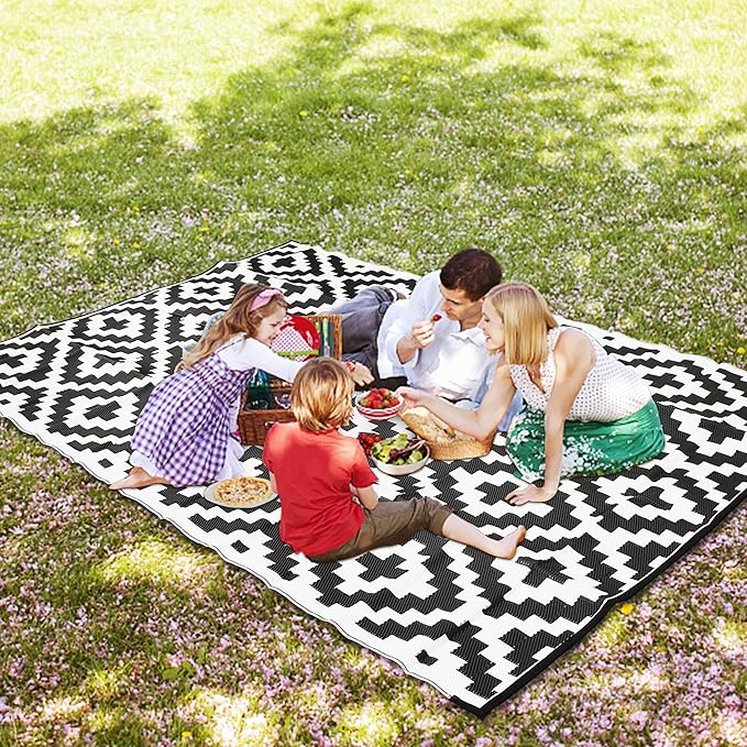 SAND MINE Waterproof Outdoor Rug 5x8 ft, Plastic Reversible Rug, Modern Area Rug - Image 5