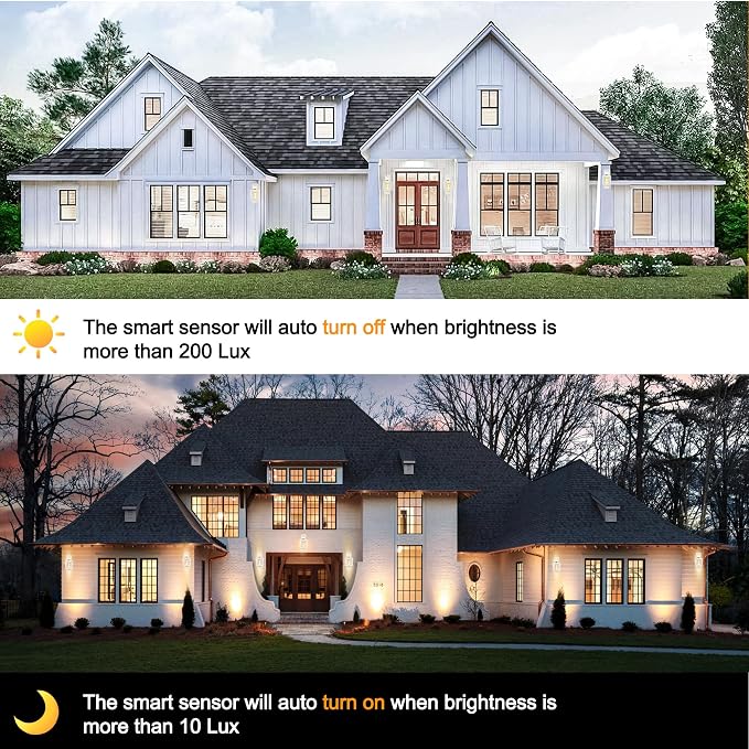 PARTPHONER Modern Outdoor Wall Porch Lights 2 Pack - Image 3