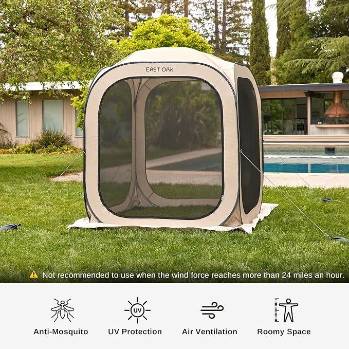 East Oak Screen House Tent Pop-Up, Portable Screen Room Canopy Instant Screen - Image 3