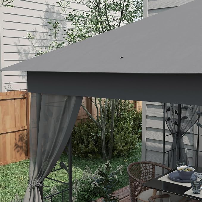 Outsunny 10' x 11.5' Metal Patio Gazebo, Double Roof Outdoor Gazebo Canopy - Image 8