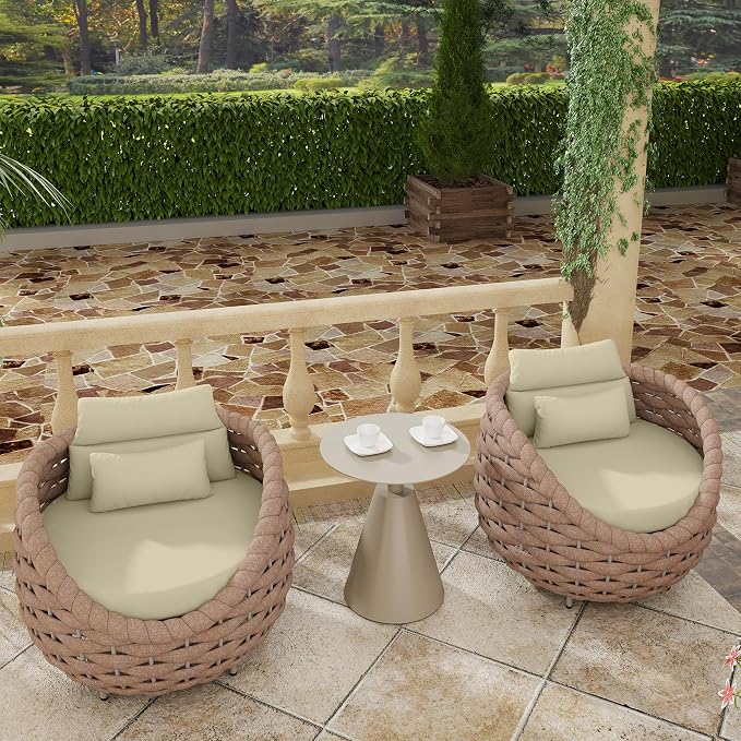 TWT 6 Pieces Patio Sofas, All-Weather Teslin Rope Balcony Furniture - Image 2