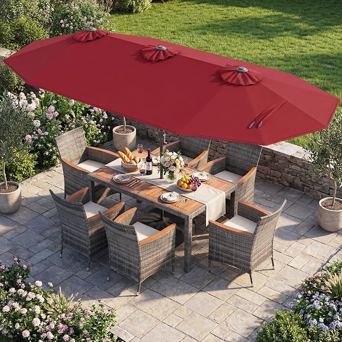 Tangkula 9 Piece Rattan Outdoor Dining Set - Image 2