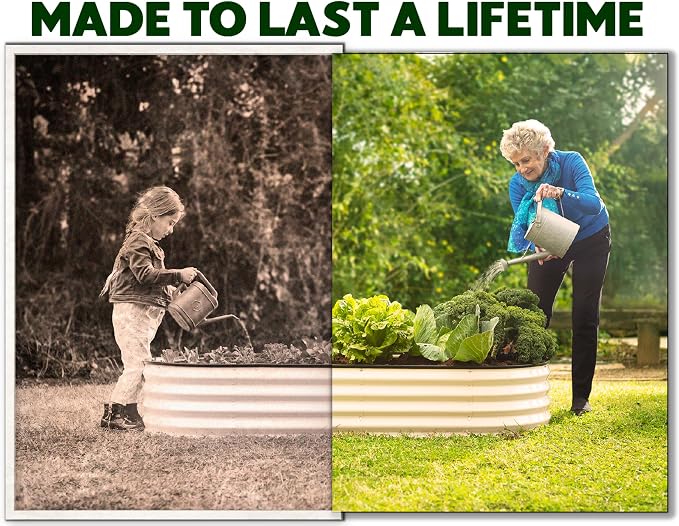 Plant & Plot Galvanized Raised Garden Beds Outdoor // 4×2×1 ft Planter Raised - Image 3