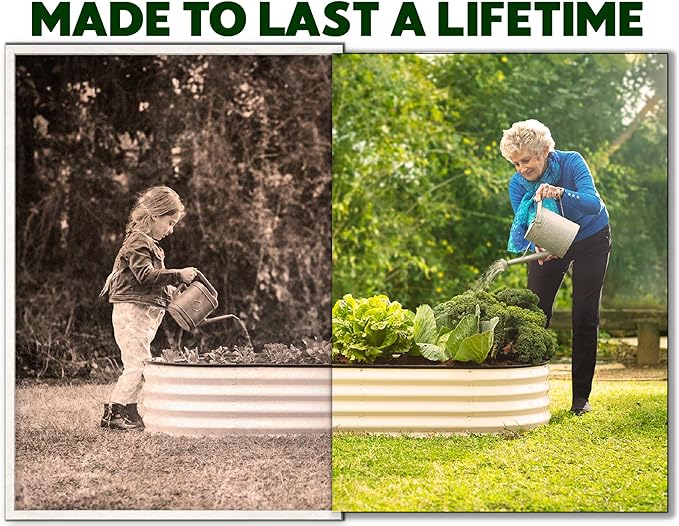 Plant & Plot Galvanized Raised Garden Beds Outdoor // 8×4×1 ft Planter Raised - Image 3
