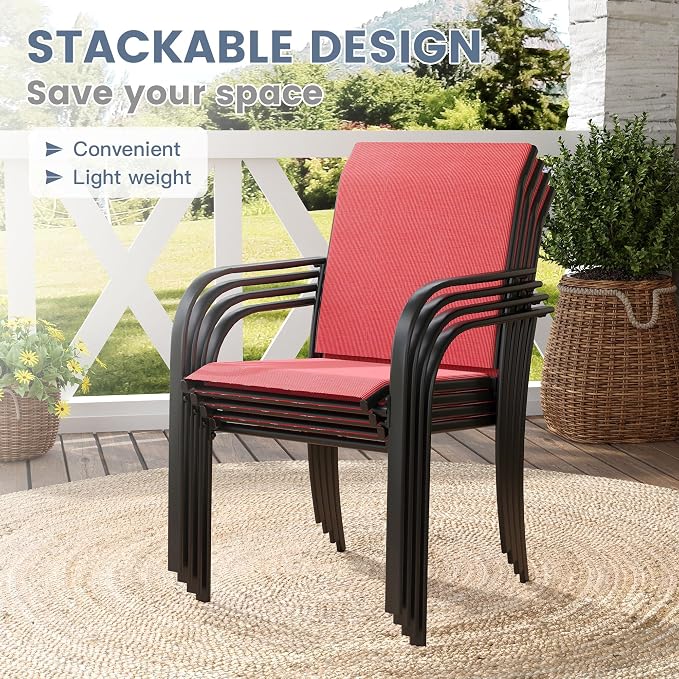 VICLLAX Patio Dining Set for 8, Outdoor Furniture Set Includes 53" Round Patio - Image 5