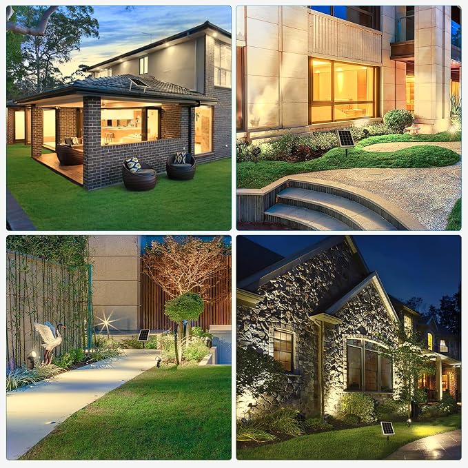 MEIHUA Solar Spot Lights Outdoor, 6 in 1 Solar Landscape Spotlights 2700K Warm - Image 7