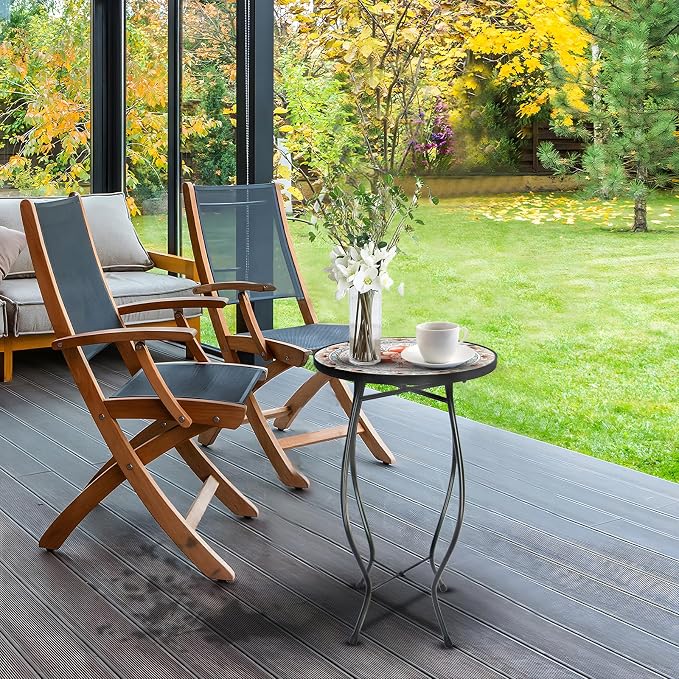 2PCS 12 Inch Small Outdoor Side Table - Image 7