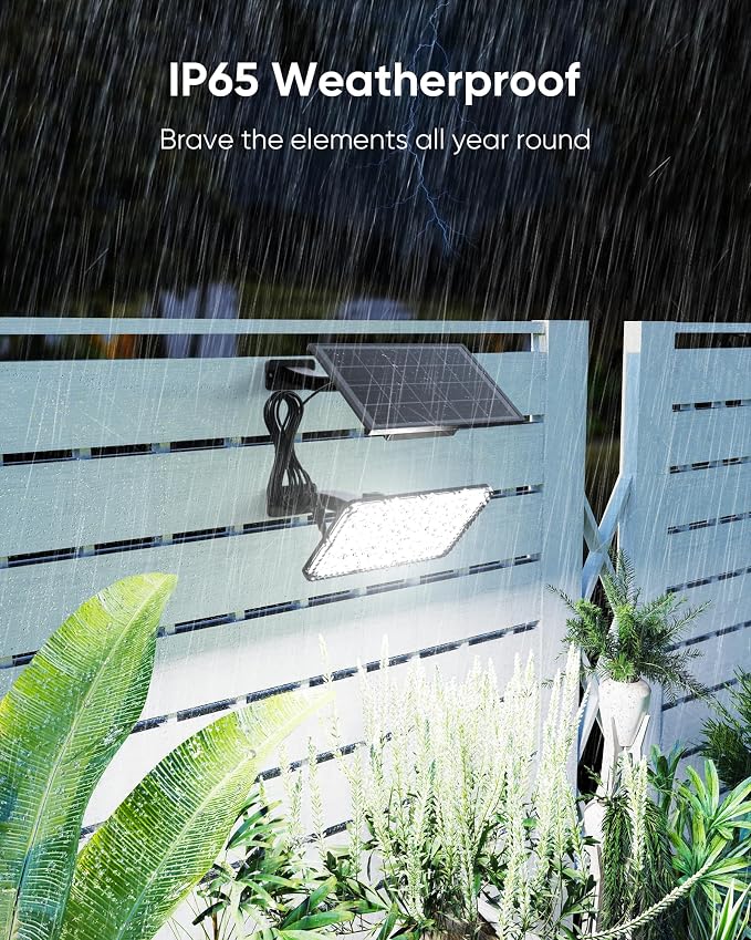 JACKYLED 1000 Lumens 299 LED Solar Lights Outdoor Bright Solar Dusk to Dawn - Image 8