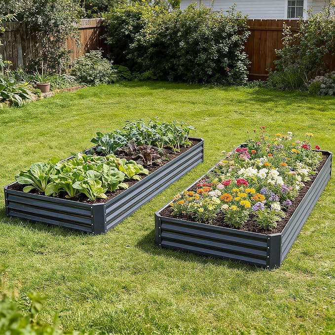 INNO STAGE 2 Pcs 8×4×1ft Galvanized Raised Garden Bed Kit, Galvanized Planter - Image 8