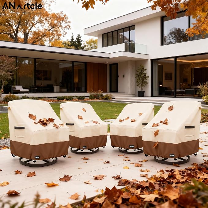 Swivel Patio Chair Cover 4 Pack, 600D Waterproof Heavy Duty Outdoor Chair Cover - Image 7