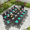 Kullavik 15-Piece Outdoor Dining Set Patio Rattan Furniture Set, Patio Dining by KULLAVIK
