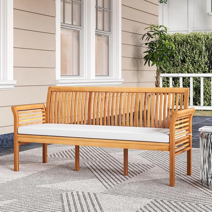 RELAX4LIFE 62.5’’ Outdoor Bench Acacia Wood - Image 2