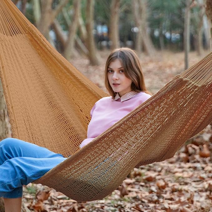 PNAEUT Handwoven Mayan Hammock, Thick Soft Rope Double Hammock - Image 2