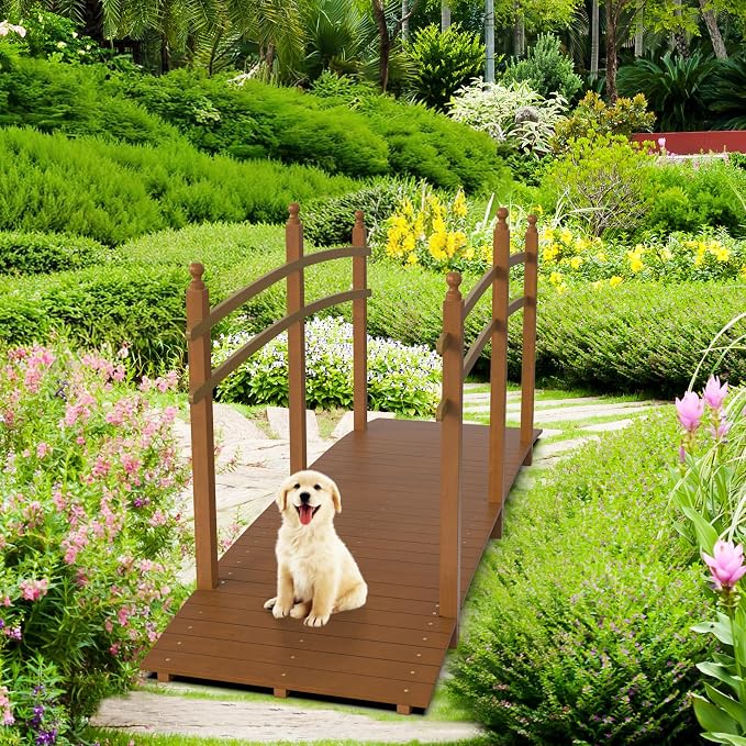 VINGLI Garden Bridge, Classic Wooden Bridge - Image 7
