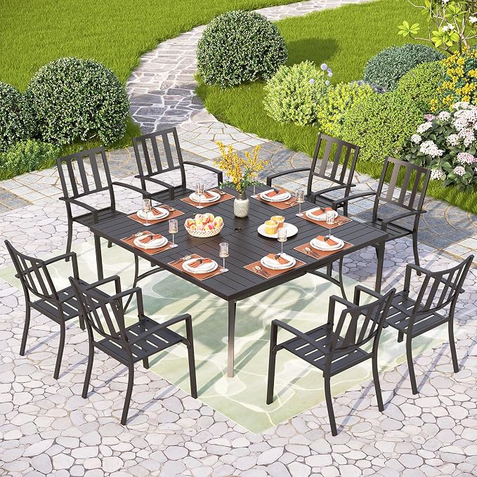 PHI VILLA 9 Pieces Outdoor Dining Set - Image 8