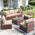 Amopatio Outdoor Patio Furniture Set 7 Pieces Patio Conversation Set Sectional by Amopatio